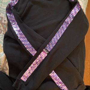 H&M black girls sweatshirt with sequins on the arms